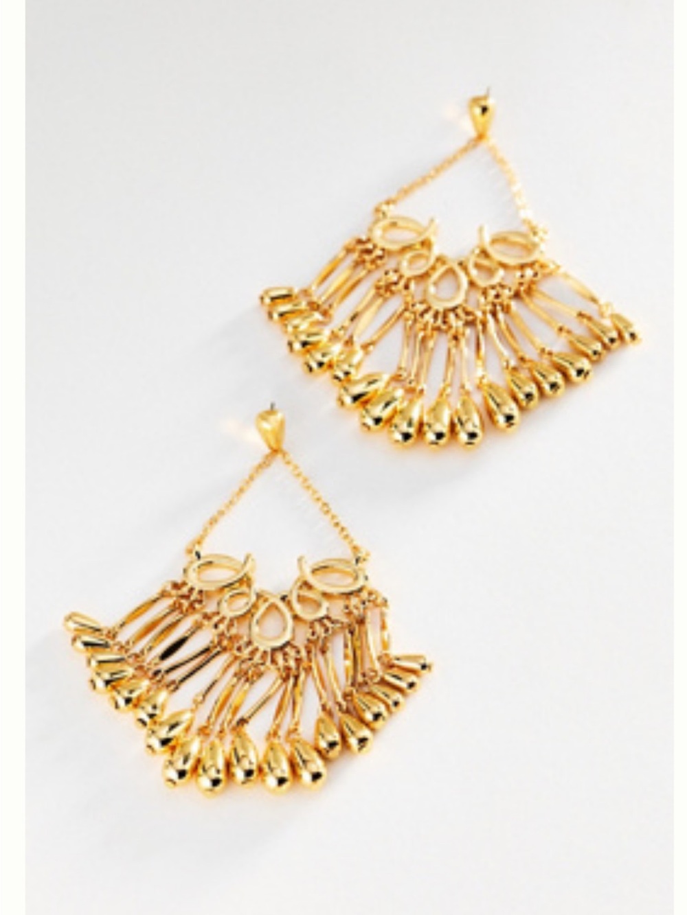 Anthropologie Gold tone Chandelier Drop Earrings